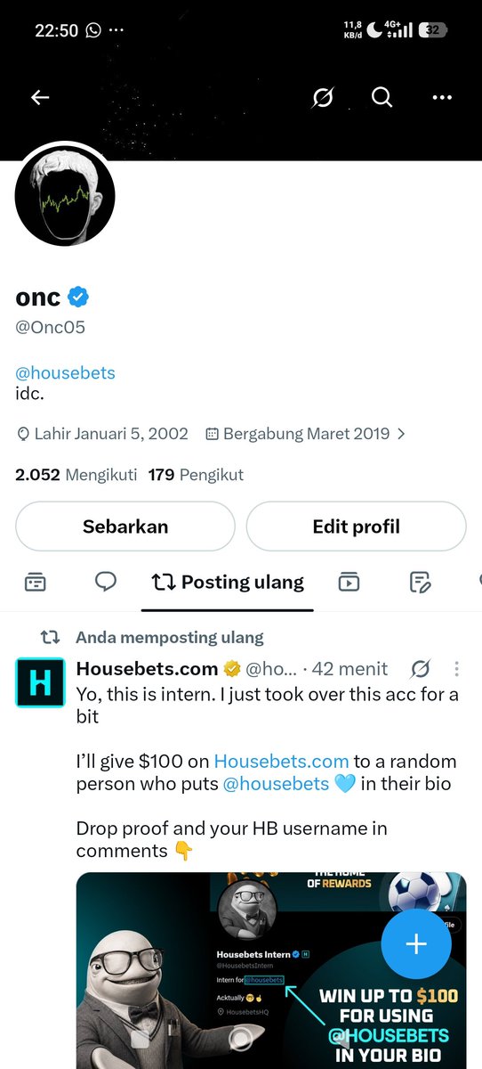 Onc05's tweet photo. @housebets HB username : onc45 https://t.co/4ikCWY4LvG
