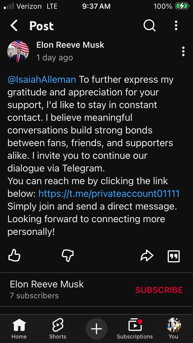 IsaiahAlleman's tweet photo. @elonmusk these look like real sad problem on YouTube. You could definitely win a substantial lawsuit against Alphabet. SMH https://t.co/rBVuQYSXqQ