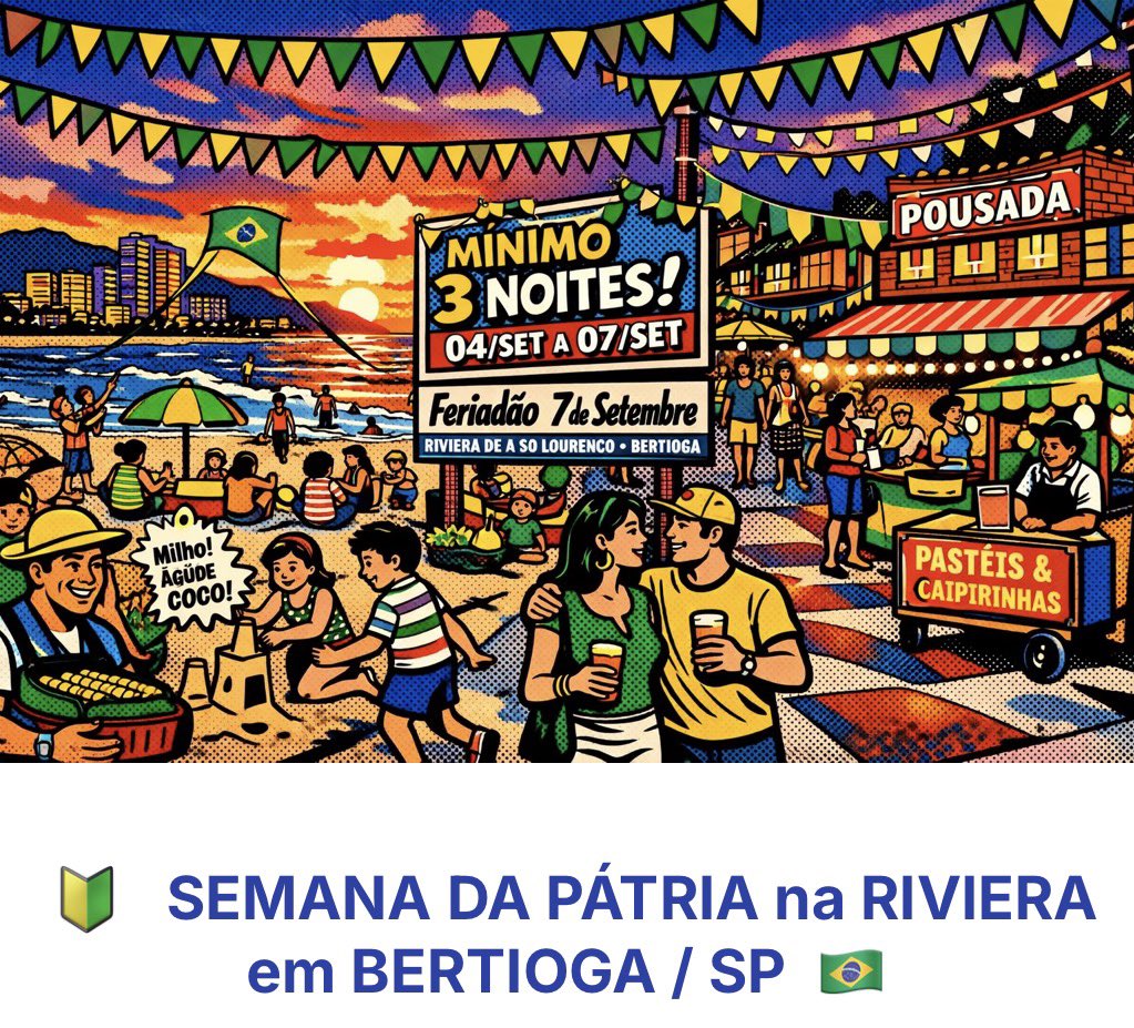 rivieratemporad's tweet photo. 🔰 SEMANA DA PÁTRIA na RIVIERA em BERTIOGA / SP 🇧🇷: https://t.co/c2fM2erNAI
#anonovo #passeiodelancha #sol #riviera #ferias #lanchas #trilhas #passeios #barco #praia #esportes #reveillon #carnaval #litoral #trilhaseaventuras #lancha #boliche #bike #standuppaddle #mar #temporada https://t.co/8lXIoKUNX3