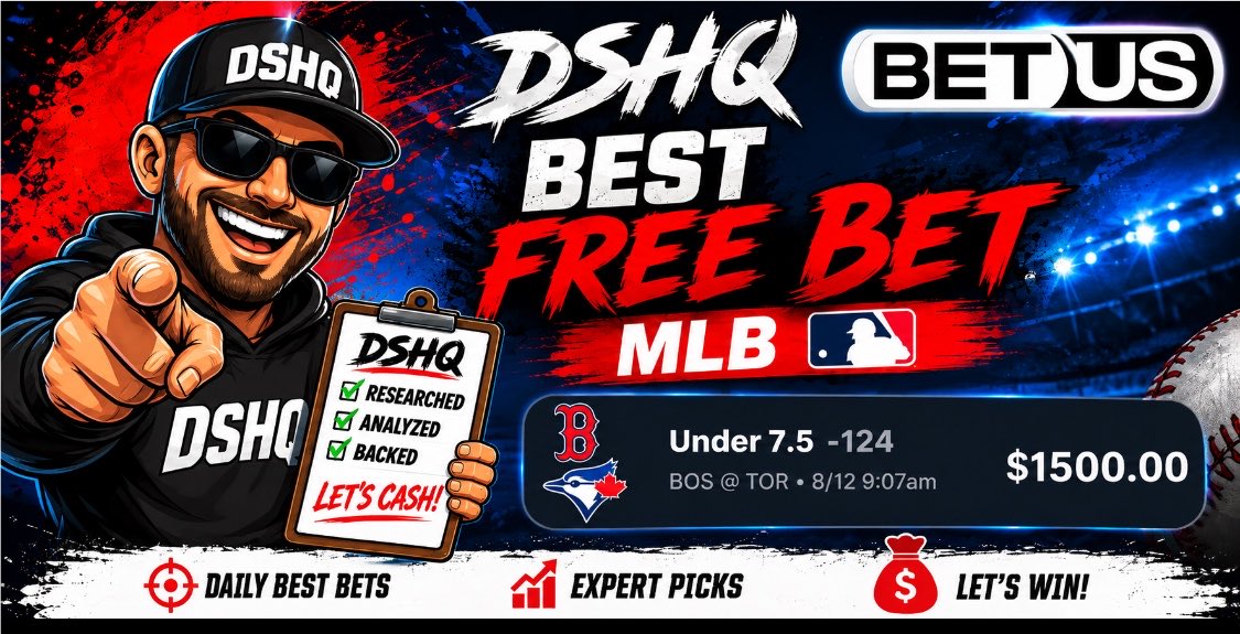 DoctorsportsHQ's tweet photo. 🔥 DSHQ BEST FREE BET ⚾ #MLB 

Red Sox vs Blue Jays
💰 UNDER 7.5 (-124)

Backed by DSHQ! 🔥
Use this code 

https://t.co/wKxWHPjfgP

@BetUS_Official

 | Let’s cash! 💵 https://t.co/pSSKcbksnV