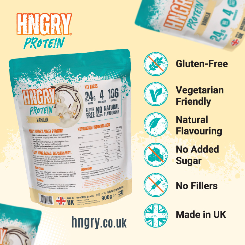 HngryProtein's tweet photo. Why HNGRY®? Because we don't hide behind fillers.

✅ Gluten-Free
✅ Vegetarian Friendly
✅ Natural Flavouring
✅ No Added Sugar
✅ No Fillers
✅ Made in UK

Just pure results for those who read the label.

Fuel up: 🔗 https://t.co/PLrpx5tK8M

#HNGRY #CleanProtein https://t.co/3X3HOpbu4t