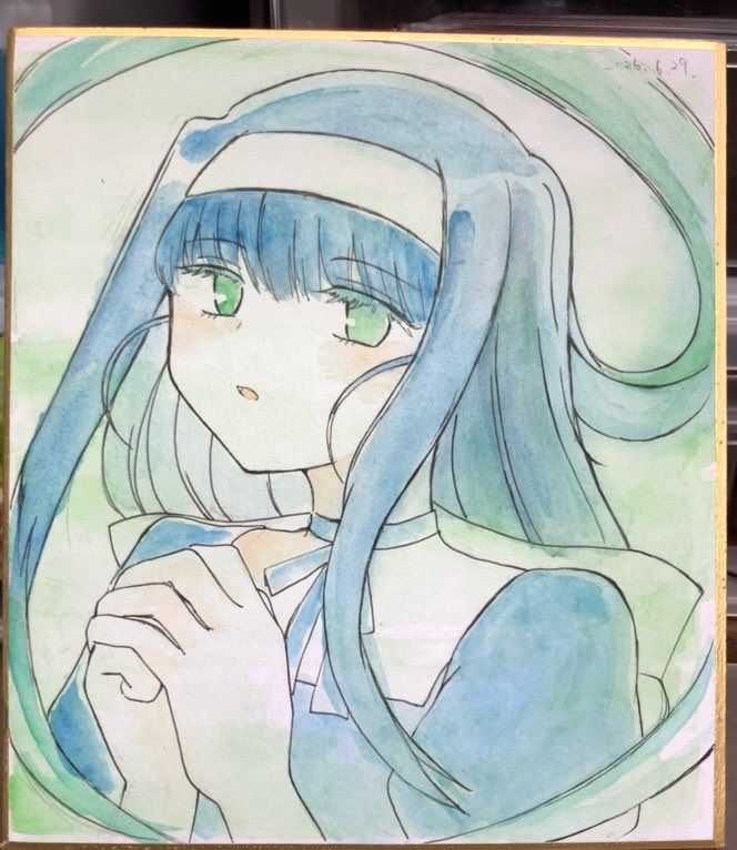 ttsun222's tweet photo. 【お絵描き修行記録7月編】
キャラクターの雰囲気に合わせて「透明感」を意識、着色してみました。
今回はラフを描くところからかなり苦戦しています…！苦手な手も挑戦してますが、まだまだ伸びしろたっぷりです💪
#イラスト練習
#アナログイラスト
#絵描きさんと繋がりたい https://t.co/LAr4C9eGXB