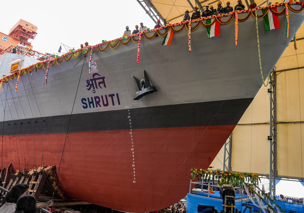 withsudipta's tweet photo. 'Shruti', a Next-Generation Offshore Patrol Vessel built for the #IndianNavy, was inaugurated at Garden Reach Shipbuilders &amp; Engineers. https://t.co/SAuWUKJw8U