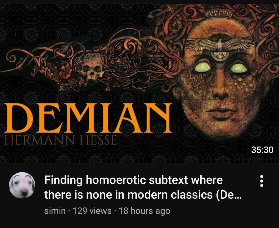mudasquared's tweet photo. demian? the novel that is one of the most formative influences on early bl? that's basically used as a shorthand reference for two boys developing a too-close relationship? whose world-egg metaphor is quoted repeatedly in homotron9000 anime utena? that demian...???? https://t.co/DUjopNNZqf