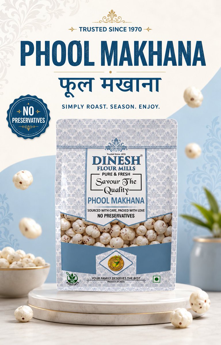 flour_mp's tweet photo. Roast it. Season it. Crunch it. 😋

Dinesh Flour Mills Phool Makhana is freshly packed with no preservatives. Perfect for chai time, movie nights or everyday snacking.

Trusted Since 1970.

#PhoolMakhana #Makhana #DineshFlourMills https://t.co/nRfvIbJg6Q