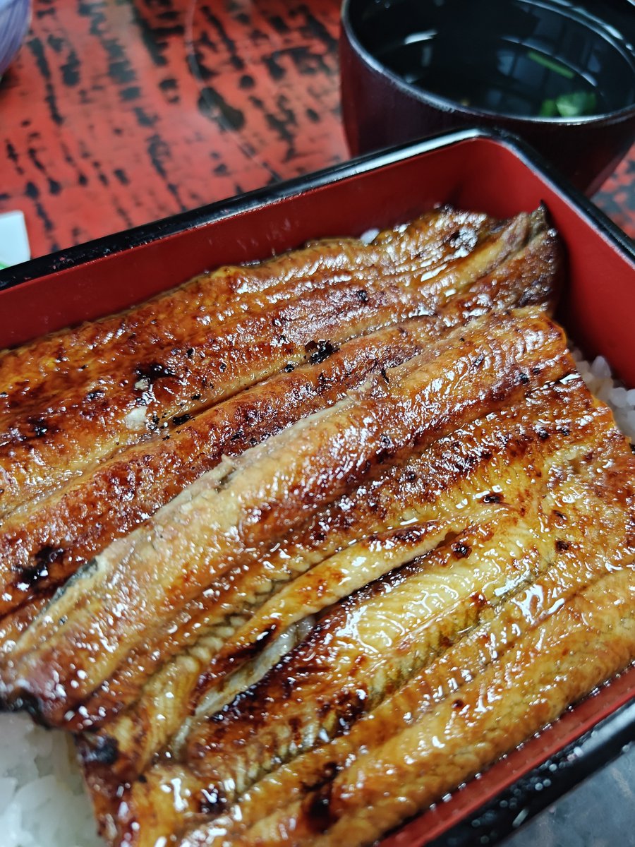 BOKUDEEN's tweet photo. 成田の名取亭でお食事してきた　なう

うなぎとってもおいしい。
おもちみたいなもの、何年もどんな味かとずっと想像してきたけれど、まったく違う味わい。
人生のアチーブメントが一つ達成できた。 https://t.co/T1qmdWGhRK