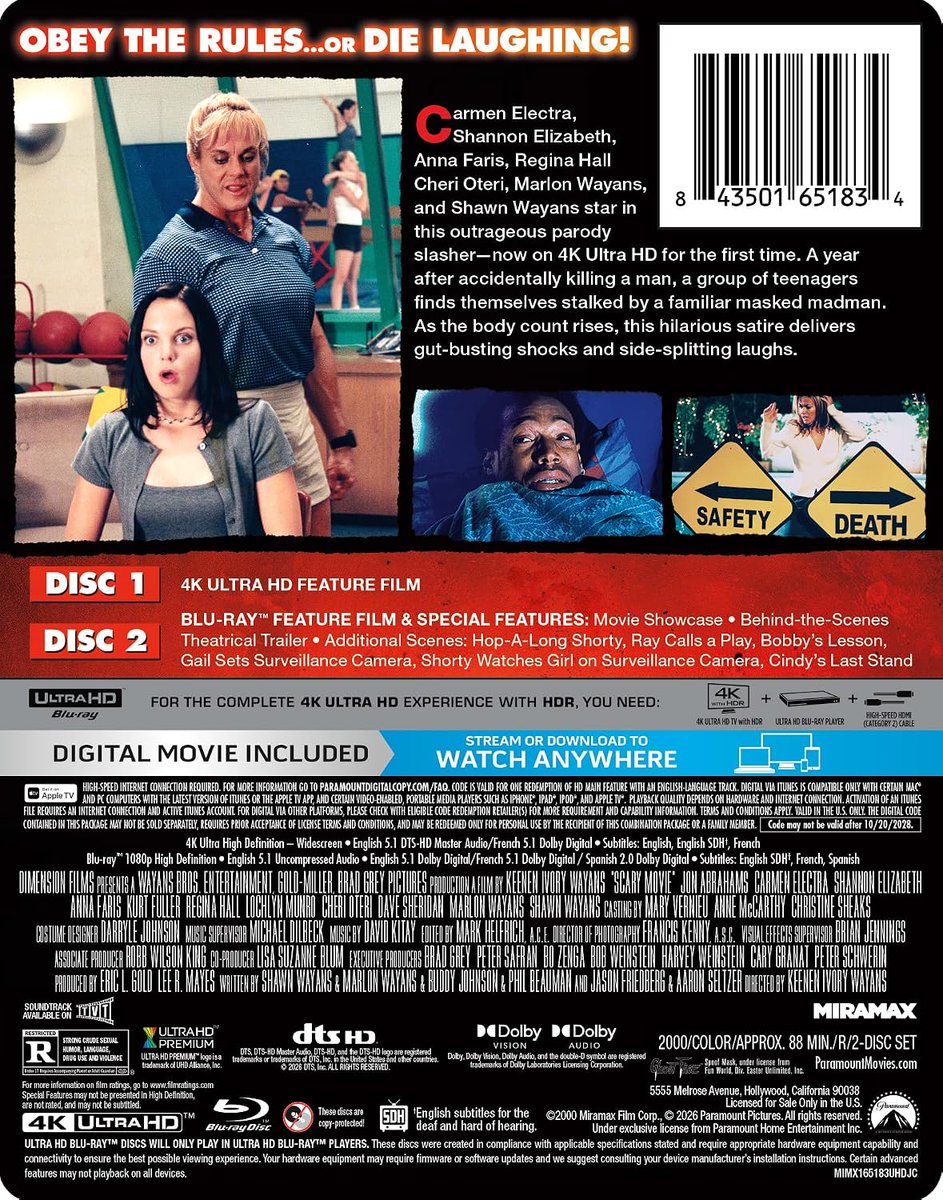 HighDefDiscNews's tweet photo. /// PREORDER / COMING SOON ///

SCARY MOVIE [2000] will be coming to 4K UHD Blu-ray for the first time in a limited edition SteelBook on October 20 via Paramount. #ScaryMovie #4K #Bluray #PhysicalMedia #comedy #horror

#ad // Amazon preorder // https://t.co/1Z0oOXsrx6 https://t.co/KBbmLbLnvG