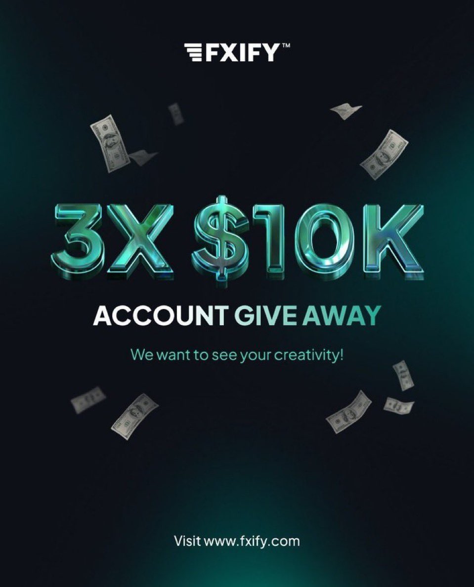 Bentrades_ttfm's tweet photo. 3 X $10K GIVEAWAY 🚨🚨
PROCEDURE:

Follow: @fxifycom | @Bentrades_ttfm | @FxifyDavid (Turn on 🔔)

🔹Like & Repost this Post. 
🔹Like & Repost Quoted Post & Engage
🔹 Tag 3 Traders 
   •••••••••••••••••••

Join 👉 https://t.co/rBqn7TEcck

And also Follow
 @MikolajMatofij || @Awelmo1  || @Aeroonfx ✅

Winners will be announced soon 🔜