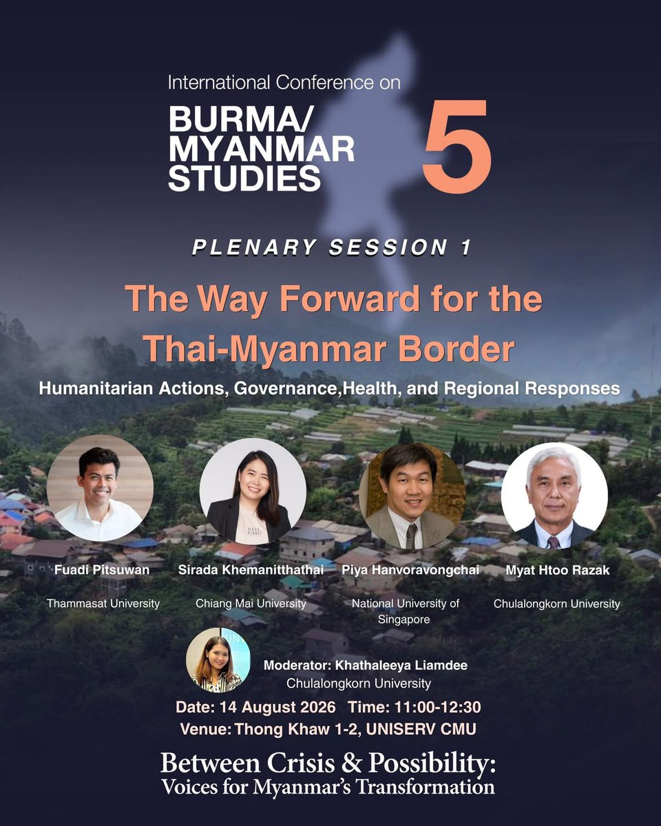 NimrodAndrew's tweet photo. Happening in Chiang Mai at Chiang Mai University, with excellent speakers covering a diverse range of topics.
August 14-15, 2026 and August 21st, 2026 https://t.co/rsho4yN7Lg