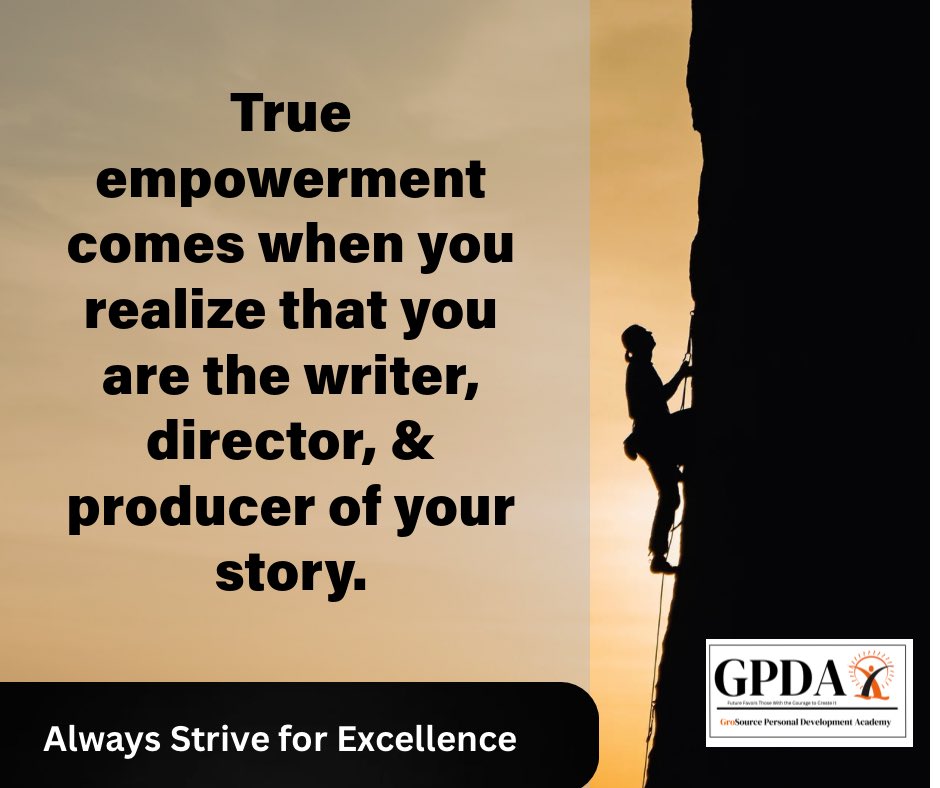 GroSource's tweet photo. Large part of creating positive changes in your life is accepting 100% accountability for being the author of your story #DMP #TGN #GPDA https://t.co/S0P36D35pX