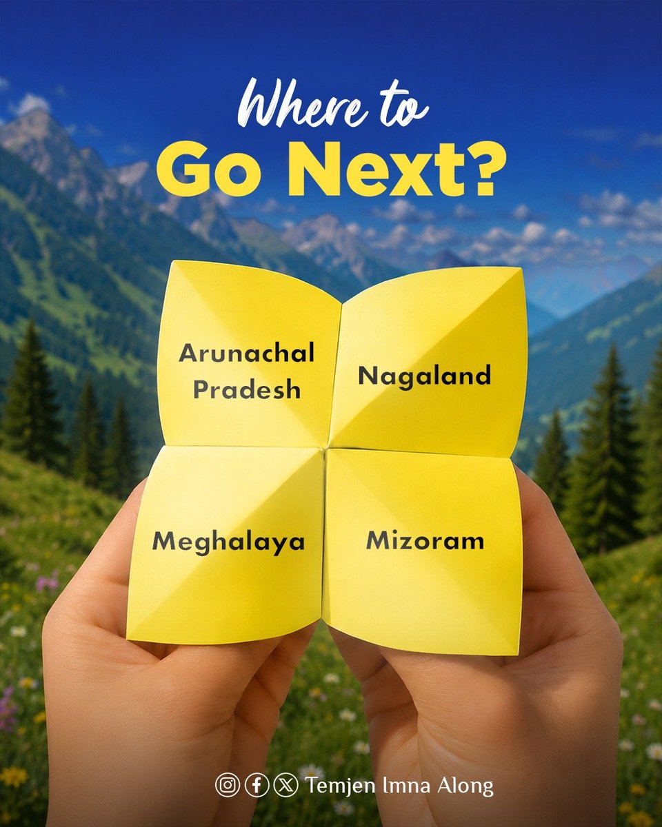 AlongImna's tweet photo. Confusion tha: Arunachal, Nagaland, Meghalaya ya Mizoram?

Fortune teller bola “Tum bas nikal jao.” https://t.co/vkLRJH10KM