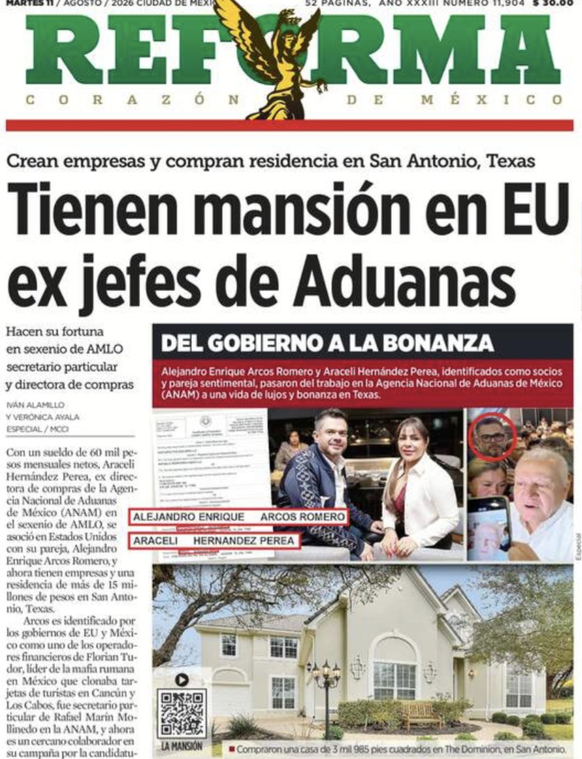 acastilloDC's tweet photo. Con un sueldo de 60 mil pesos mensuales se compró una casa de un millón de dólares en Estados Unidos. Araceli Hernández lleva 13 meses en la ANAM adjudicando contratos millonarios de seguridad nacional. https://t.co/vw5J1AzaAV