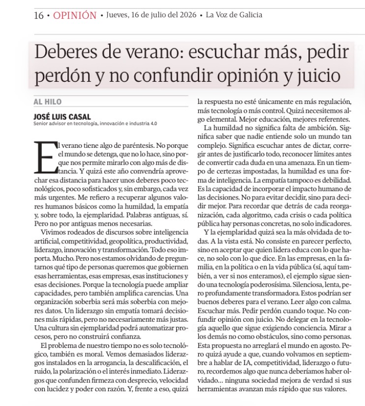 virginiog's tweet photo. Si entre los deberes del verano pusieramos lo imprtante, además de descansar, podrían estar ser más empático y agradecido,...  by
Jose Luis Casal https://t.co/7HGbJWjvmz