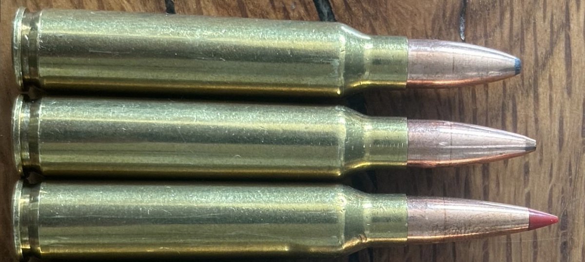 gatnerd's tweet photo. 2.25" COL - the real limit to 5.56 performance

With a longer COL (2.35-2.5") the 5.56 could use modern VLD projectiles, like the below ELD-VT, which have a serious increase in effective range.

2950fps from a 14.5" comparison:
62gr M855A1 0.152 G7 = 1700fps at 450yd
62gr ELD-VT 0.199 G7 = 1700fps at 590yd

To give a sense of what a change that really is, you would need to launch the M855A1 at 3400fps - likely at 90kpsi pressure - to achieve 1700fps at 590yd.

In essence, the longer pointier bullet is equivalent to +450fps velocity. 

Combined with new High Pressure Cases, this would provide a goldilocks round that has serious increases in range while maintaining the high capacity and light weight of 5.56. 

At 3400fps, the 0.199 G7 ELD-VT = 1700fps at 770yd, and a supersonic range of 1,110yd.

Hopefully we will see a future 'AR-12' based on '5.56 Long' that can fire both legacy 2.25" bulk ammo as well as high performance '5.56 long'.