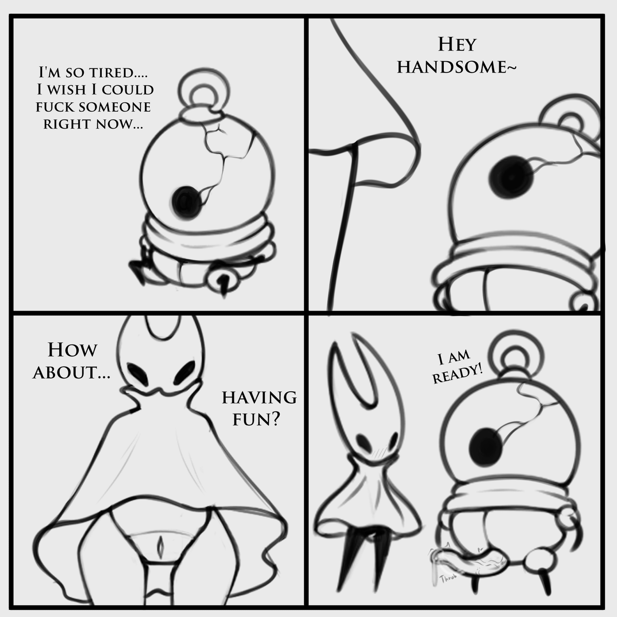 BugKassArt's tweet photo. A small experimental comic. I don't have any particular ideas, I just drew the first thing that came to mind :/
#hollowknight #hornet #nsfw https://t.co/juhNHJsJjy