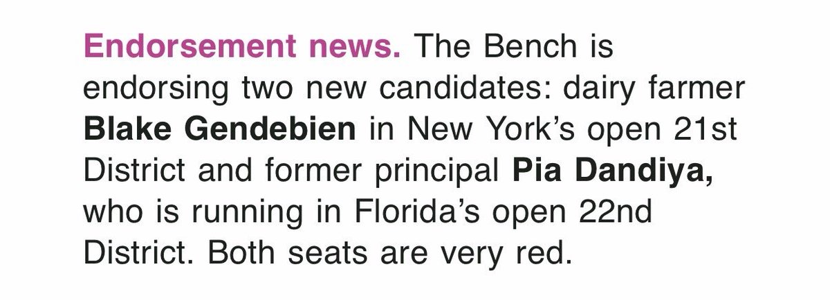 AndrewMamo5's tweet photo. The Bench is incredibly proud to welcome our two newest endorsees: Pia Dandiya @PiaforCongress &amp; Blake Gendebien @BlakeGendebien.

Pia &amp; Blake are two young parents fighting for their communities, putting service and results first. https://t.co/3haaizZq2S
