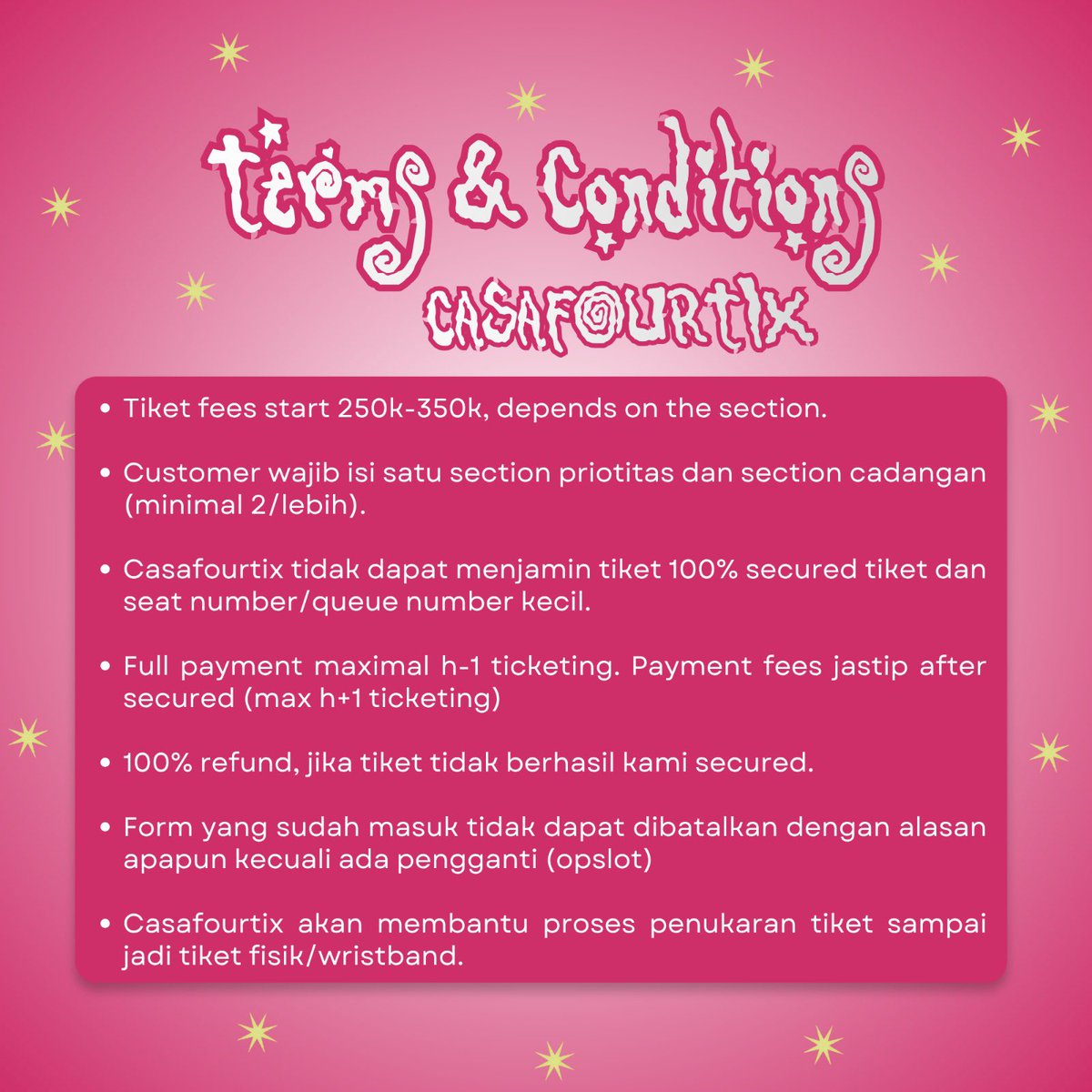 casafourtix's tweet photo. OPEN JASTIP AND JASWAR NCT 127 5th TOUR ‘NEOCITY : JAKARTA — THE REDLINE’

🎫 Open all section both presale membership &amp; gensales
🚏 Read tnc on the picture carefully
❗️Jaswar limited slot ❗️
📌 Proof and testi @ our pinned

📁 dm us for more deets and link form! https://t.co/PsHK583ZnI