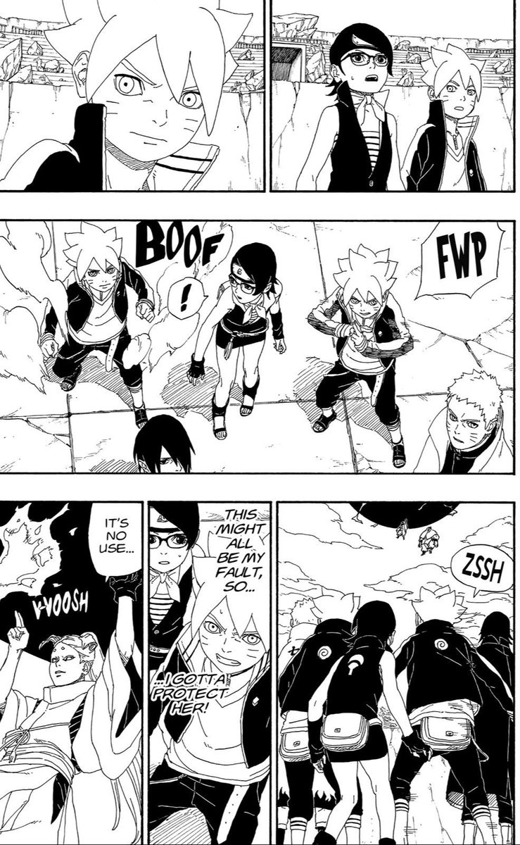 tina220294's tweet photo. I want to remind Sumire fans that Boruto always protected Sarada. Boruto has done this many times of his own free will. 
If you think Boruto is worried and protecting Sarada only because of Sasuke's request, then you never understood Boruto as a character.

#Boruto https://t.co/Y7zDcXJIgp