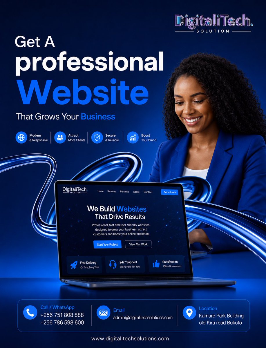 DigitaliTechug's tweet photo. Your business deserves a website that does more than look good

We build professional, responsive &amp; secure websites that help you attract customers, strengthen your brand and grow online
Ready to take your business online?

📞 +256 751 808 888 / +256 786 598 600 https://t.co/zLbQqXMG27