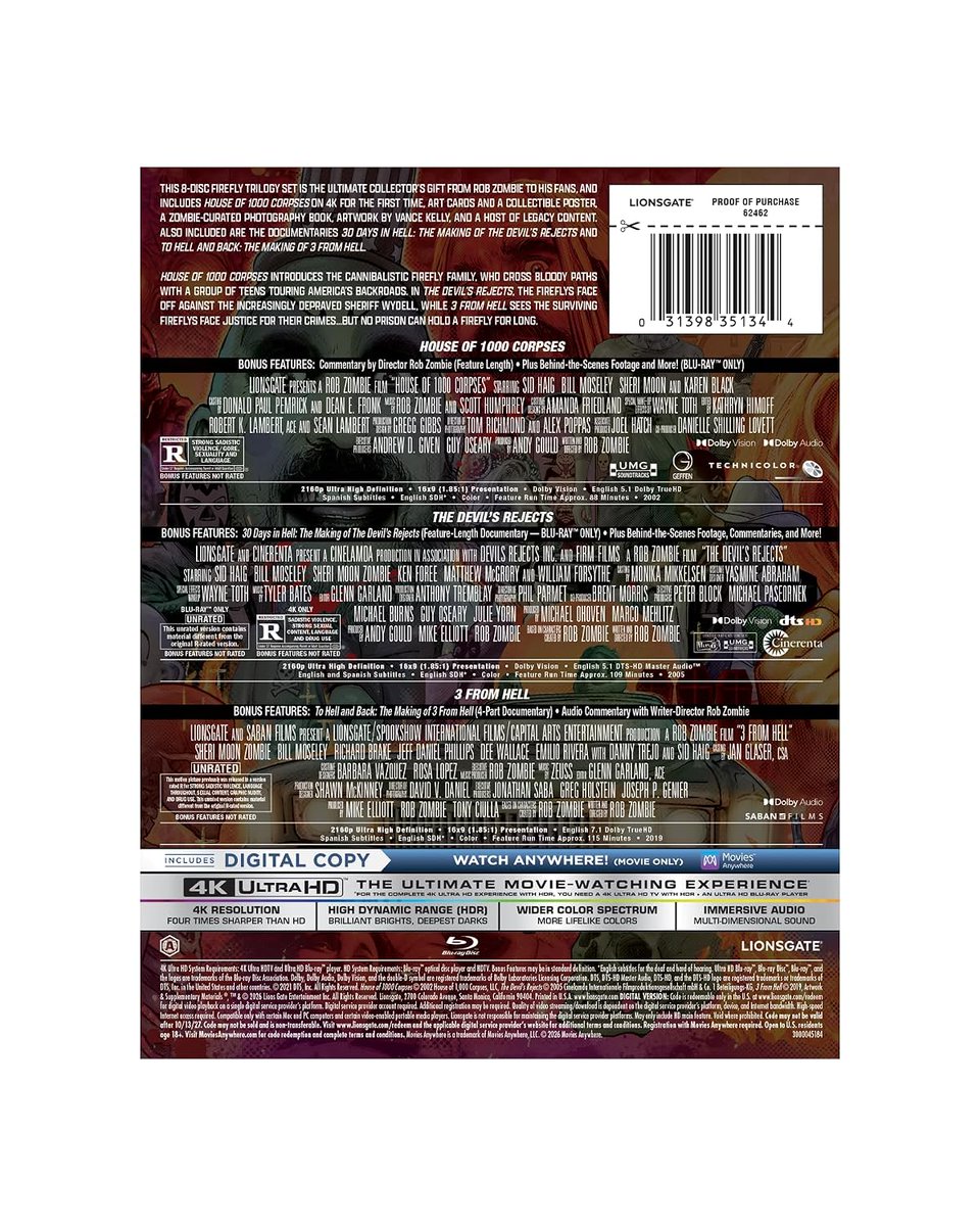 HighDefDiscNews's tweet photo. /// COMING SOON / PREORDER ///

ROB ZOMBIE'S FIREFLY TRILOGY will come to 4K UHD Blu-ray on October 13, exclusively at Amazon, via Lionsgate. This includes HOUSE OF 1000 CORPSES, THE DEVIL'S REJECTS, and 3 FROM HELL. The preorder is now live at Amazon. #ad 

https://t.co/aYEwYorbBS

#4K #Bluray #PhysicalMedia @UltraHDBluray #RobZombie #horror @PromoteHorror