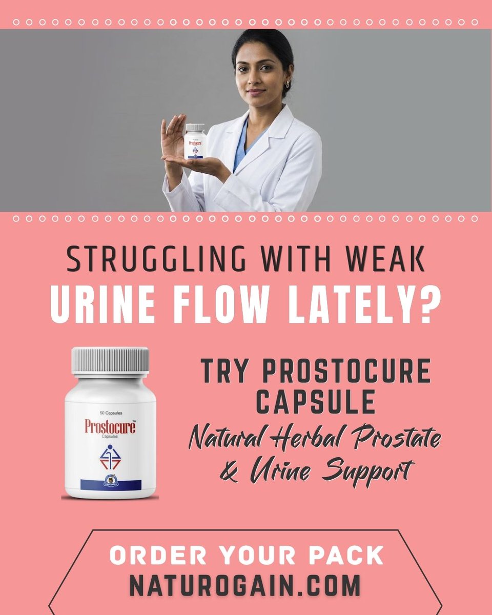 nfcure's tweet photo. What Supplements Help Improve Prostate Health and Urine Flow Naturally

Discover natural support! 🌿✨ https://t.co/8JO744hptD

Prostocure Capsule blends Gokshura, Varuna, and Shatavari into one daily capsule designed to ease pressure and support smoother urine flow.

#menshealth https://t.co/gDAU4JEItL