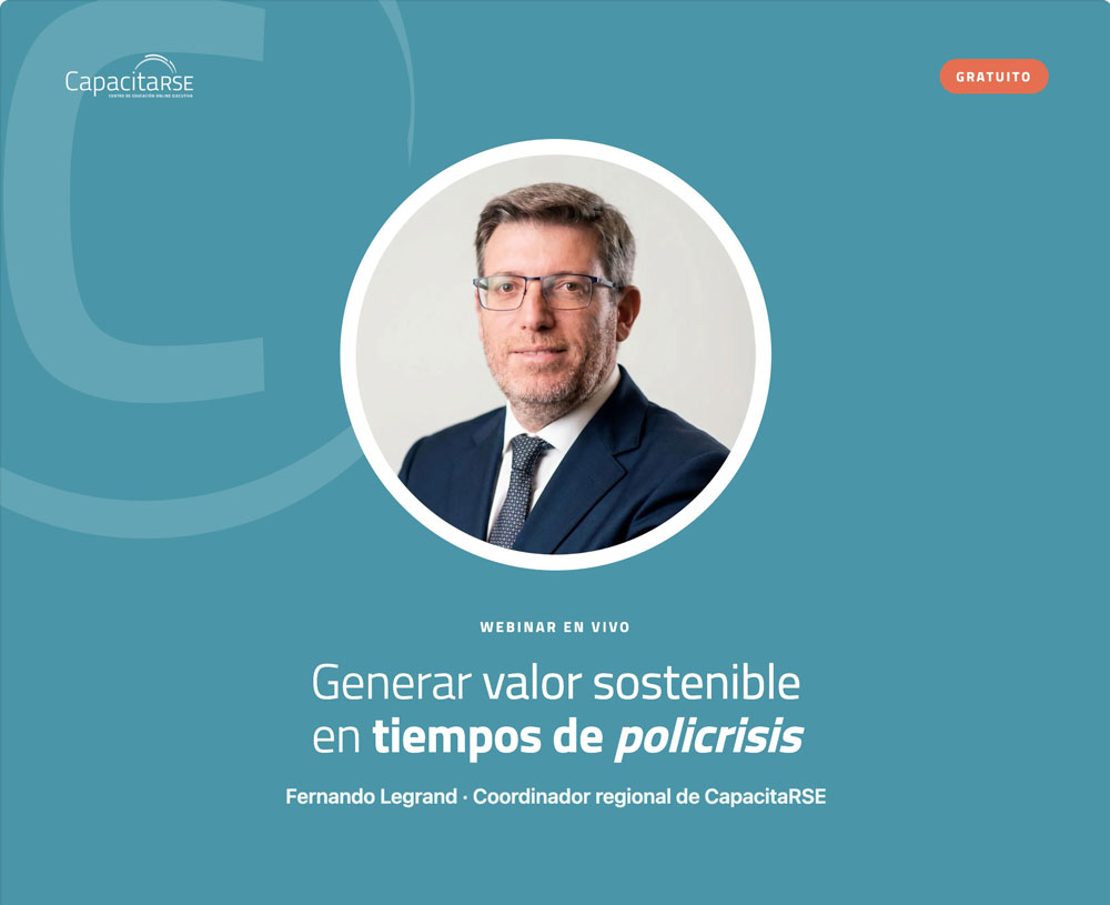 CapacitaRSE's tweet photo. El modelo de negocio integra desafíos en su Gobernanza, en aspectos Ambientales, Sociales, Tecnológicos y también, Geopolíticos. Descubre cómo crear Valor Sostenible en un entorno de #policrisis. Regístrate al Webinar del próximo Martes 18 en https://t.co/gp68cg3kct #ESGT https://t.co/OACYga7miB