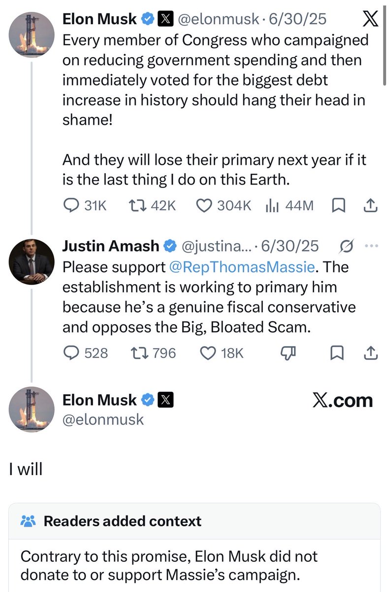 LegendaryEnergy's tweet photo. Trump and three ZioBillionaires running Thomas Massie out of his Congress seat while Elon Musk left him hanging was one of the most evil and gutless things I’ve ever seen. The GOP lost at this point.

What do you think they have over these people? https://t.co/bw7B4n6M3j