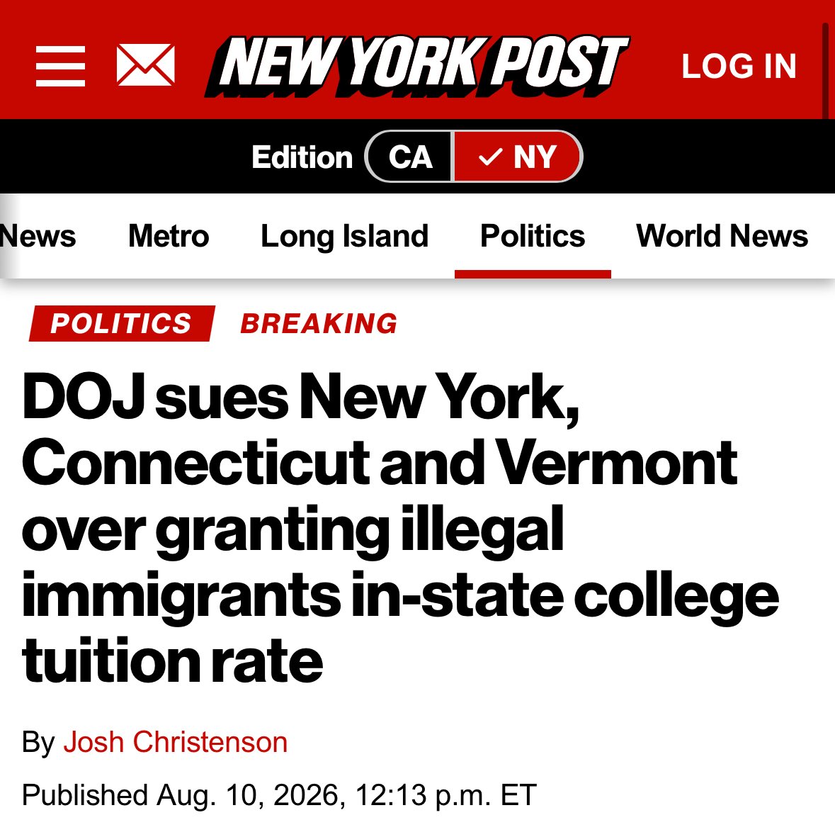SenRickScott's tweet photo. This is outrageous. 

Leftist lunatics are allowing illegals to steal opportunities from Americans, giving in-state tuition to people who don’t even belong in this country. 

It’s time to crack down on this corruption and put Americans FIRST. https://t.co/w5BkWen82o