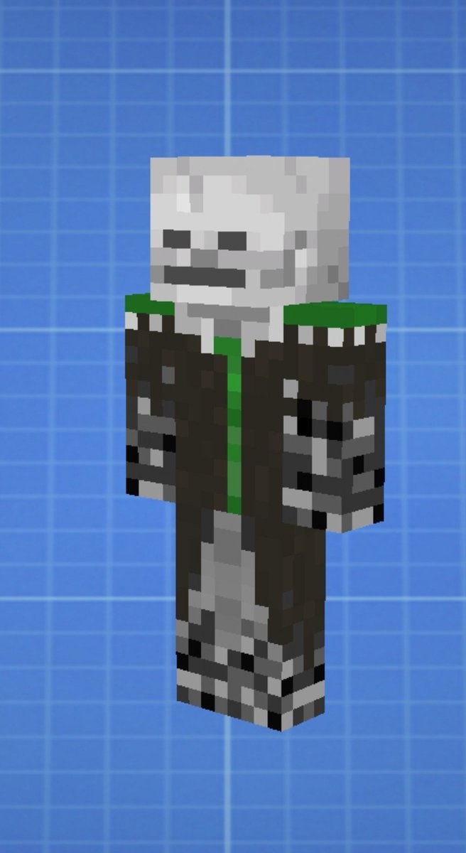_Sh4n0n_'s tweet photo. Hice hace poco una variante aver cómo como quedaba  la Skin de @ElRichMC siendo un esqueleto y tonos tierra.
Y si una variante con la capa naranja por el meme https://t.co/JMyha6VylB