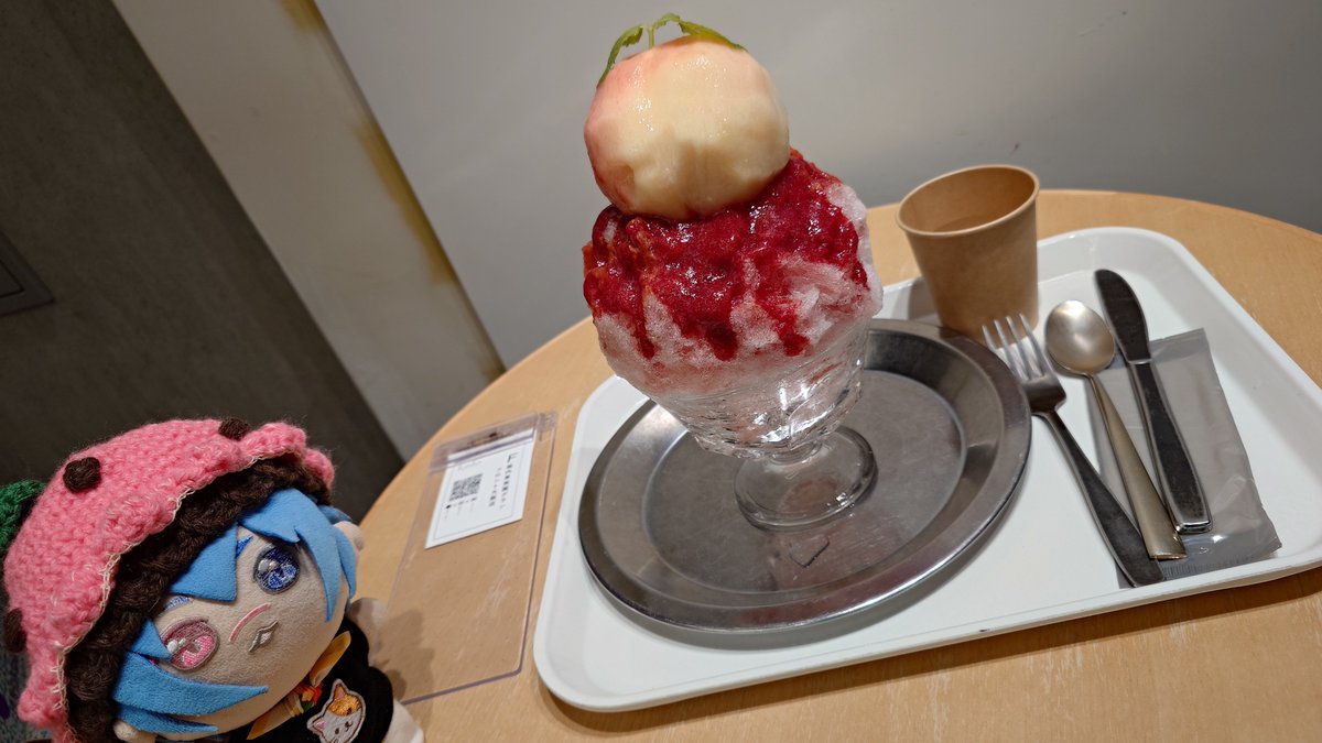 tora3nui3's tweet photo. カフェ活🍑🍧🍑🍧🍑その51

堀内果実園 グランフロント大阪店
丸ごとももすもも

https://t.co/5cYmtWsRth

 #推しぬい
 #ぬい撮り
 #ぬい活
 #カフェ巡り
 #編み物初心者 https://t.co/cQphrqv3EF