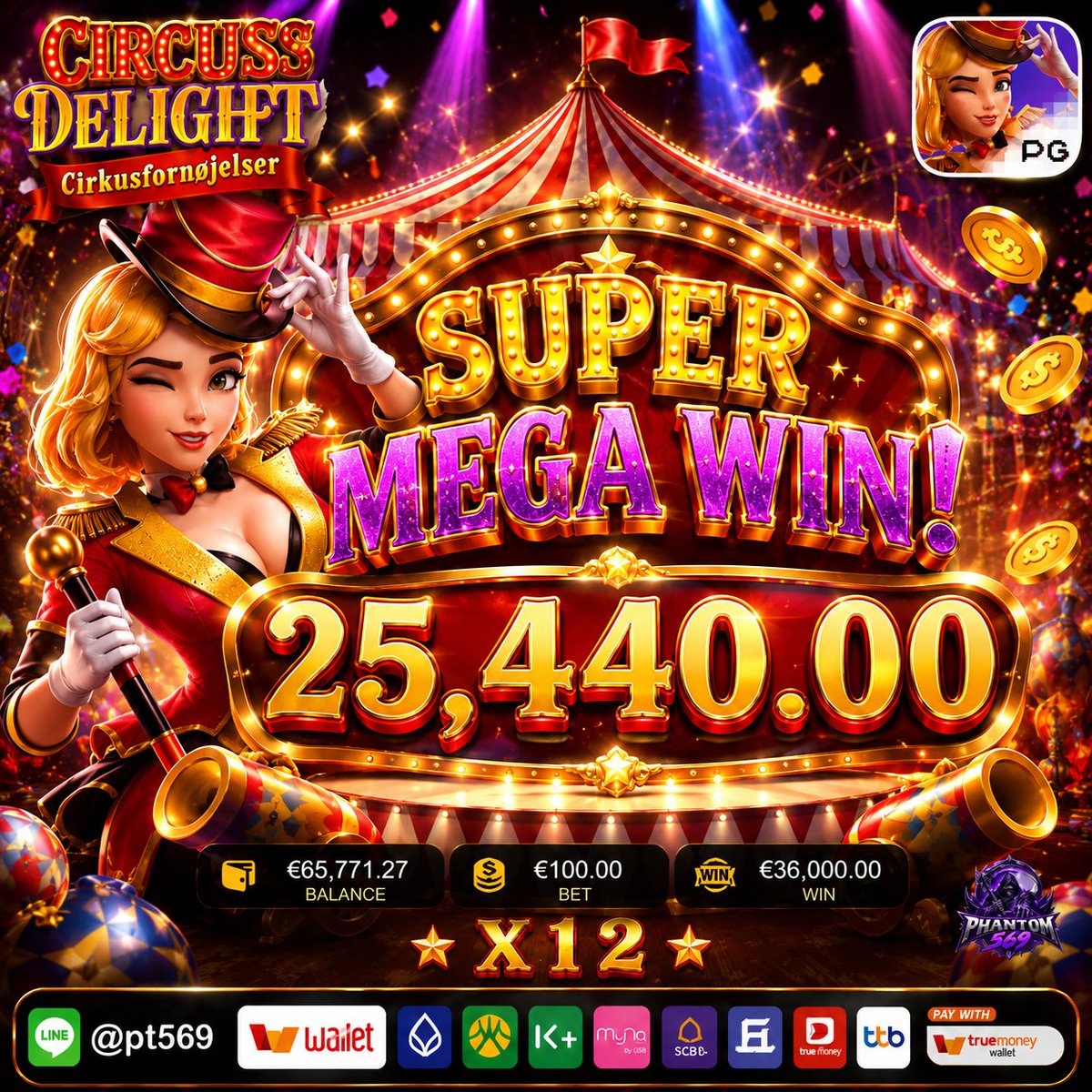 narissxz's tweet photo. 🎪 CIRCUS DELIGHT แตกกระจายกลางเวที! 🎪
💰 SUPER MEGA WIN 25,440.00 💰

🚨 สายสล็อตห้ามพลาดรอบแตกกำลังมา🚨
🌐: https://t.co/P9bFN19FwT
 📷:https://t.co/WXJi728sua 
📷https://t.co/bwRmqw5vte

#สล็อตแตกง่าย #เครดิตฟรีไม่ต้องฝากไม่ต้องแชร์ล่าสุดวันนี้ https://t.co/gTb4H5n7Lb