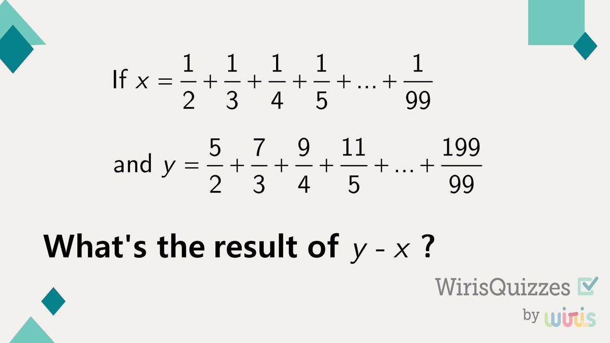 WirisQuizzes's tweet photo. Another one for you, Quizzers!
In this one, you have to obtain y-x.
Give it a try, and let us know in the comments if you solved the puzzle! 💬
#WirisQuizzes #mathquiz #mathproblem #mathexercise #problem #MathType #math #mathematics #mathpuzzle #geometry #STEM https://t.co/Mmqc9XTUAU