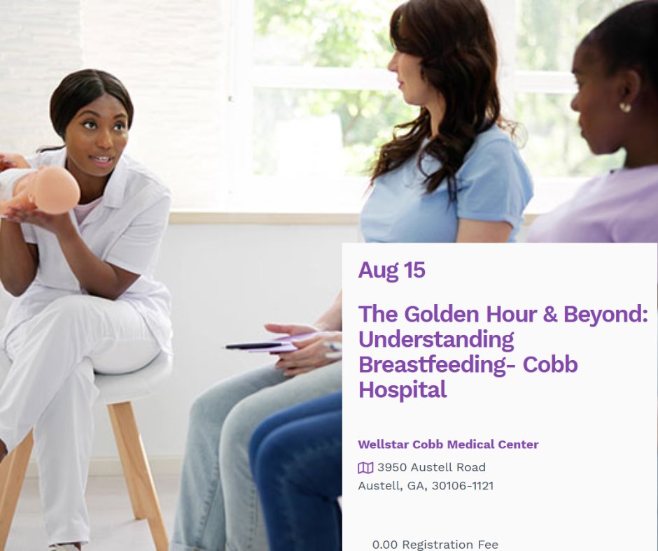 Cobb2020HIP's tweet photo. Learn breastfeeding techniques, pumping basics, and how to build a successful feeding plan before your baby arrives. Wellstar Cobb will host a free class on August 15th. Register now! https://t.co/WDr2u5BSAW https://t.co/2bKrCNJAv0