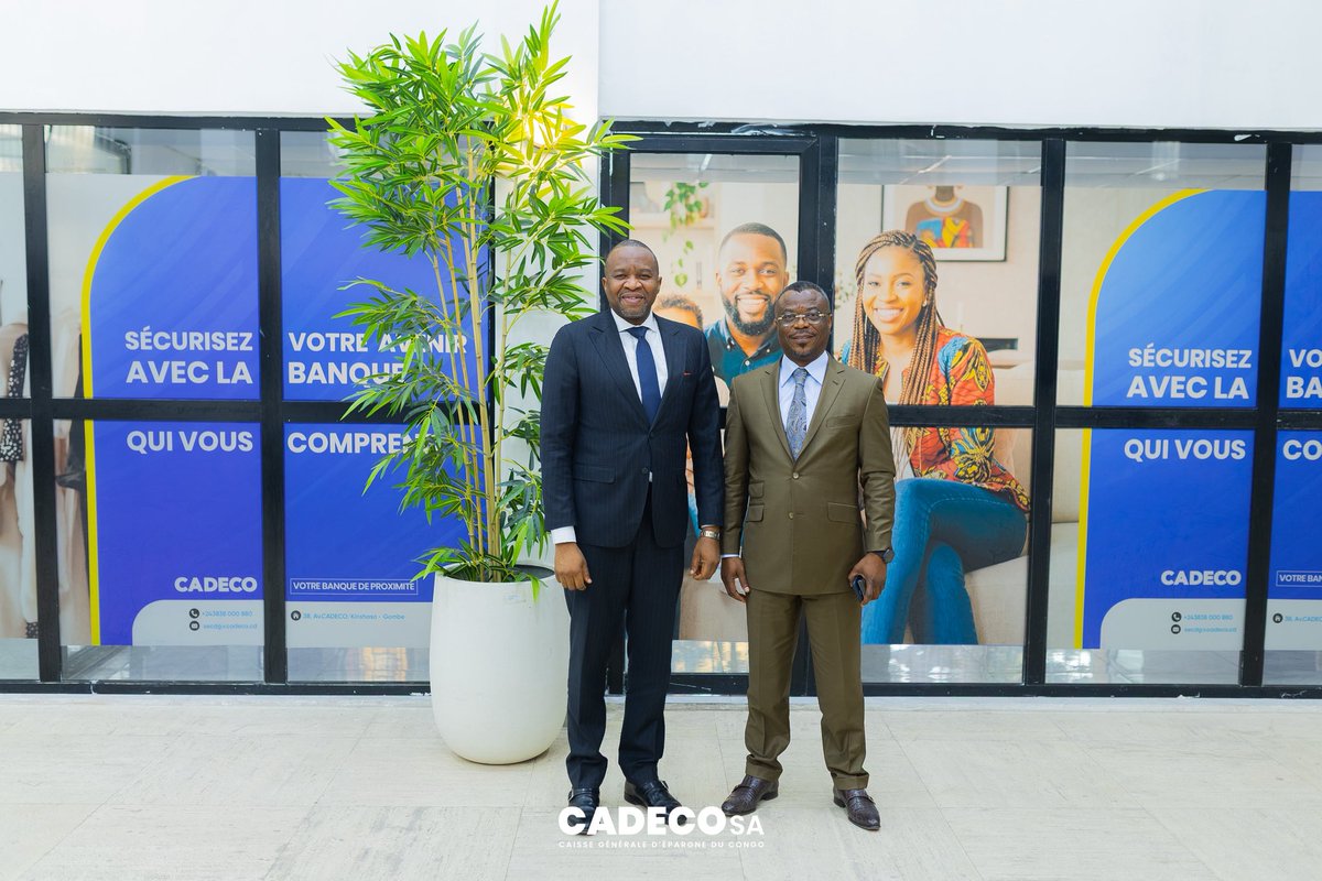cadeco_sa's tweet photo. Le Directeur Général de la CADECO, M. Célestin Mukeba, a reçu en audience Me André Kibambe, Bâtonnier du Barreau de la Gombe.

Cette rencontre a été l’occasion d’examiner les perspectives de collaboration entre la CADECO et le Barreau de la Gombe, en vue de mettre en place un accompagnement adapté aux besoins et aux réalités des professionnels du droit.

À travers ce rapprochement, la CADECO réaffirme sa volonté d’être à l’écoute des différents corps professionnels et de construire avec eux une relation de proximité durable.

CADECO, votre banque de proximité.

#CADECO #VotreBanqueDeProximite #BarreauDeLaGombe #ProfessionnelsDuDroit #Partenariat #RDC