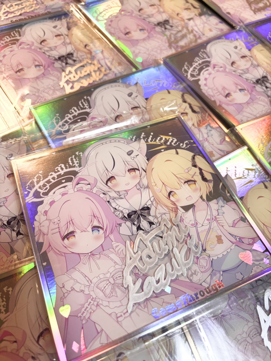 あたりの景品のアクリル色紙こんな感じに直筆サイン入れました