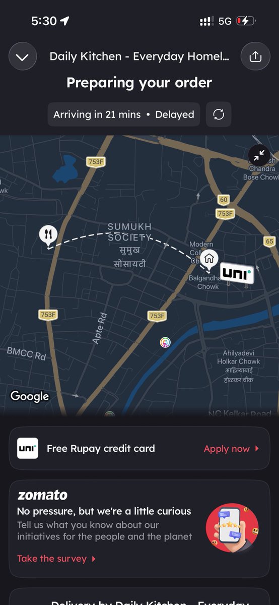 Anandfmvh's tweet photo. Adhe ghnte se 21 min dikha rha hai restaurant ko call kru toh woh utha nhi rhe zomato se contact kro toh woh bol rhe hai restaurant ko call kro what is this 
@zomato @zomatocare https://t.co/z0SGtNrHZF