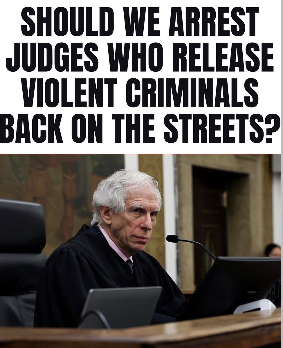 Luna_Jones79's tweet photo. SHOULD WE ARREST JUDGES WHO RELEASE VIOLENT CRIMINALS BACK ON THE STREETS? https://t.co/Qe1RRa3pXB