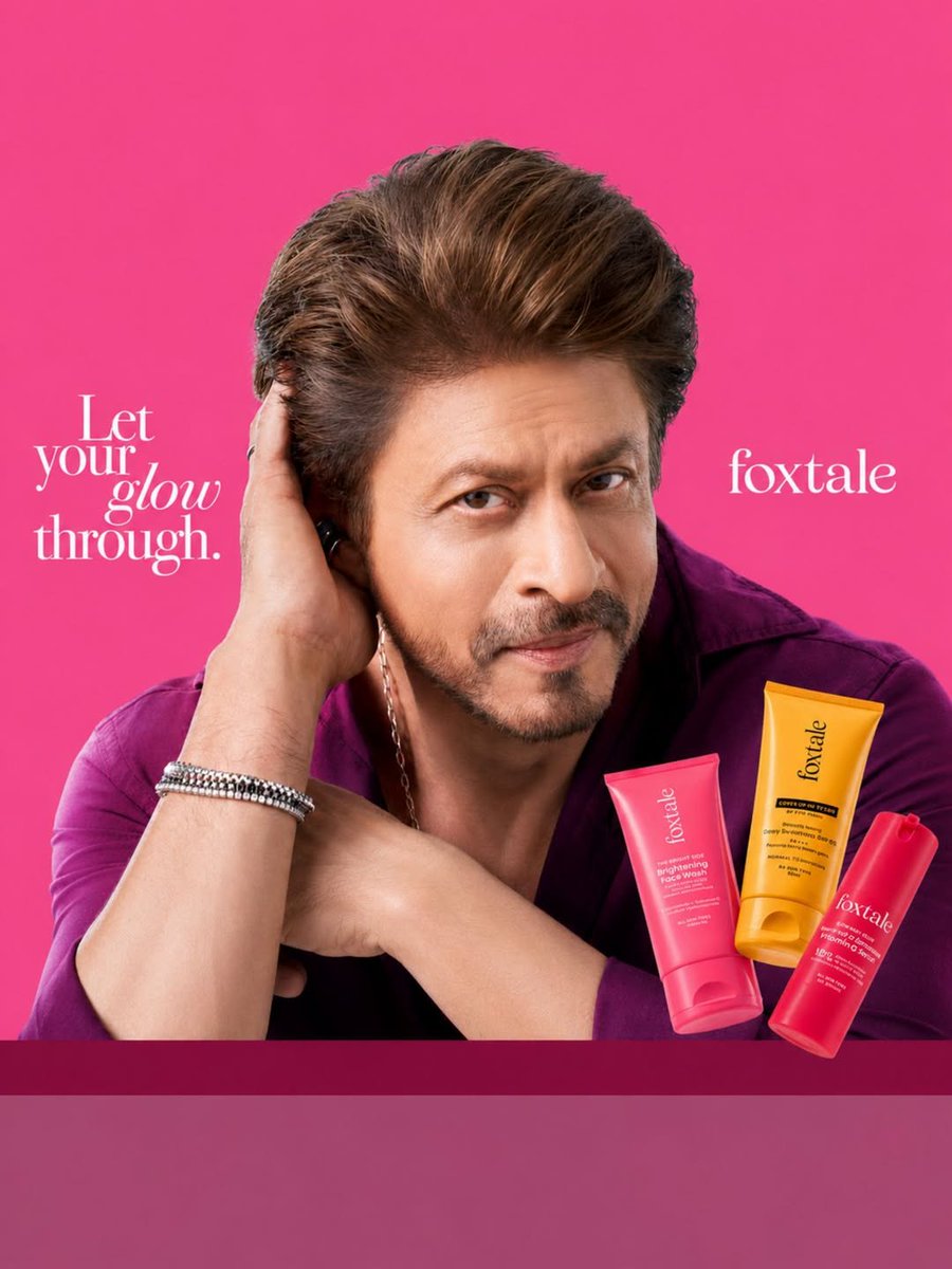 teamsrknzb555's tweet photo. King energy meets skincare! 👑✨ Shah Rukh Khan for Foxtale — absolutely iconic. 🔥

@iamsrk  @teamsrkfc

#ShahRukhKhan #Foxtale #KingKhan #Skincare #BrandAmbassador https://t.co/XH2O6NpBDR