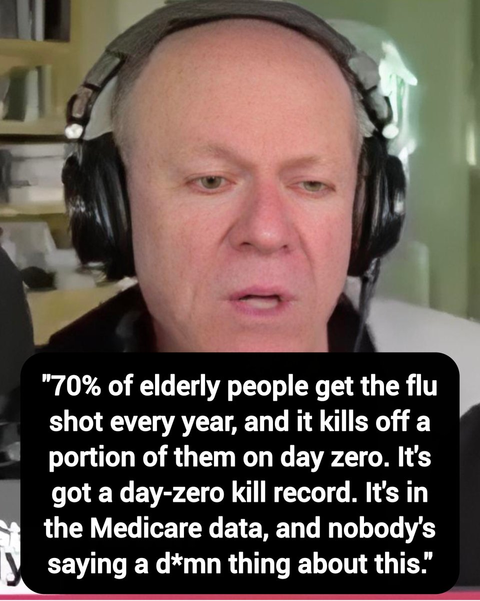 DavidJHarrisJr's tweet photo. Steve Kirsch: "70% of elderly people get the flu shot every year, and it kills off a portion of them on day zero. It's got a day-zero kill record. It's in the Medicare data, and nobody's saying a d*mn thing about this."

Thoughts? https://t.co/VenFRADsk5