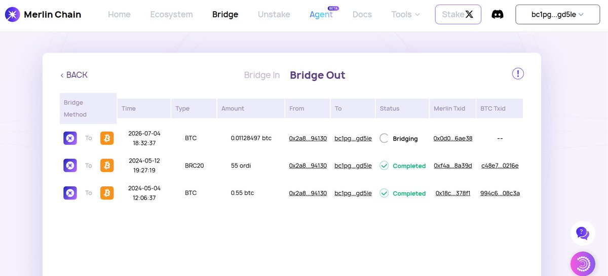 caicai_bit's tweet photo. @MerlinLayer2 哈喽，我7.4号从Merlin向btc 主链转的0.01128497btc现在还没到,btc地址bc1pgfzfcxnanrn2g8pflwgcpslndkakuuw3u4vr4wdqsucx497kzd6qegd5le                                                                           Merlin地址0x2a8e6b67d90645f52A715338AA89a544b3a94130  请帮忙解决，非常感谢。 https://t.co/VZigCiizTS