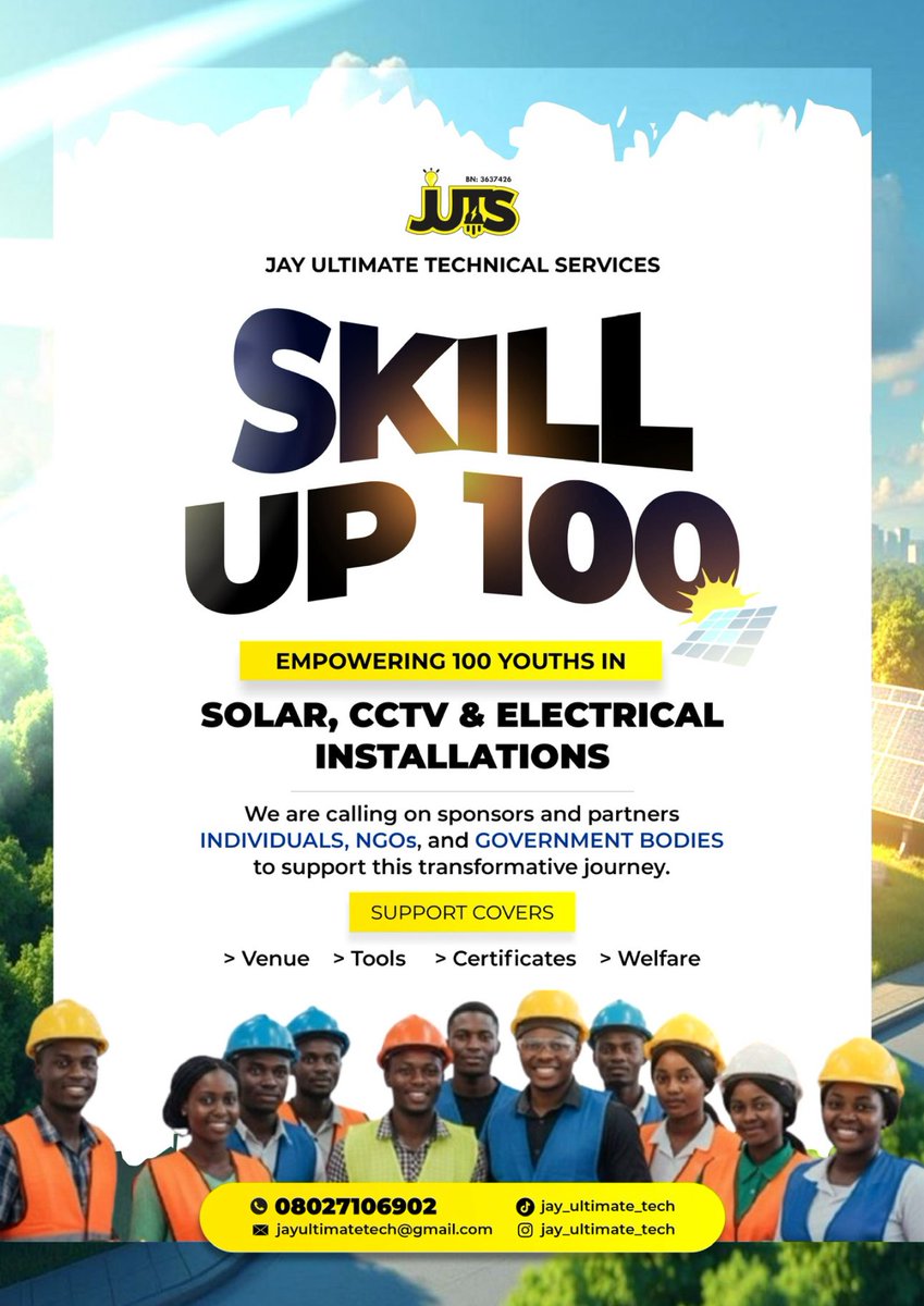 iam_deUltimate's tweet photo. @davido To support the good governance of Osun state led by @AAdeleke_01 , I want to train 100  youths from Osun for FREE, sir.    

I train youths on SOLAR and CCTV installations as my own means of youth empowerment 
#skillup100 https://t.co/TkkJk8Xsi2