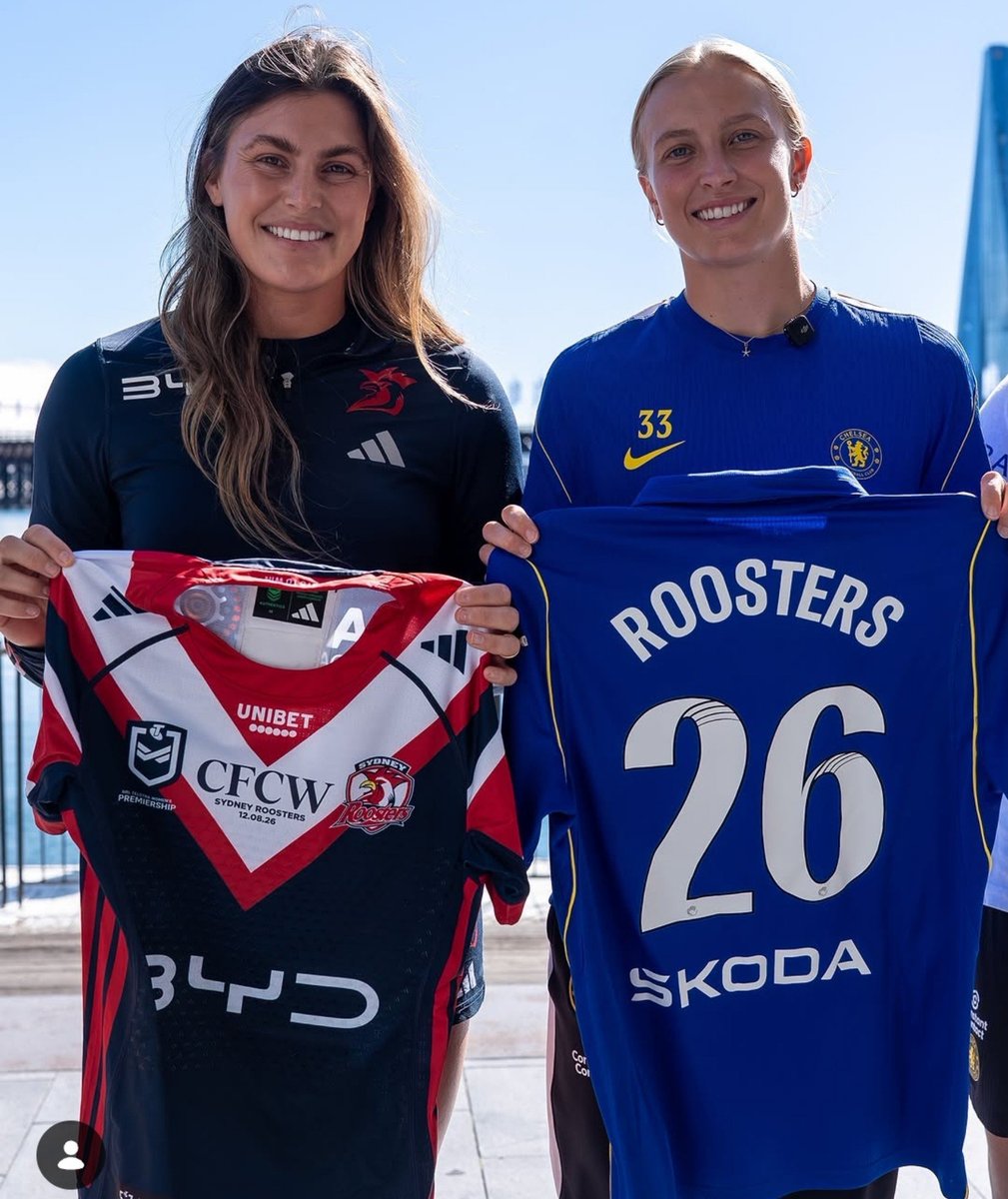 AggieBJones33's tweet photo. aggie beever-jones e lauren james com a equipe sydney roosters de rugby de sydney #cfwc amando esse intercâmbio 🇦🇺 🥹💙

📷/📽 chelseafcw via instagram feed https://t.co/lueaoJEU4j