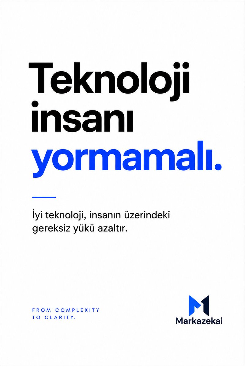 markazekai's tweet photo. İyi teknoloji daha fazla işlem yaptırmaz.

Gereksiz işlemleri azaltır.

Daha fazla bilgi yüklemez.

Doğru bilgiyi anlaşılır hale getirir.

Teknoloji insanı yormamalı.

#Markazekai #LegalTech https://t.co/mO8PkWX475