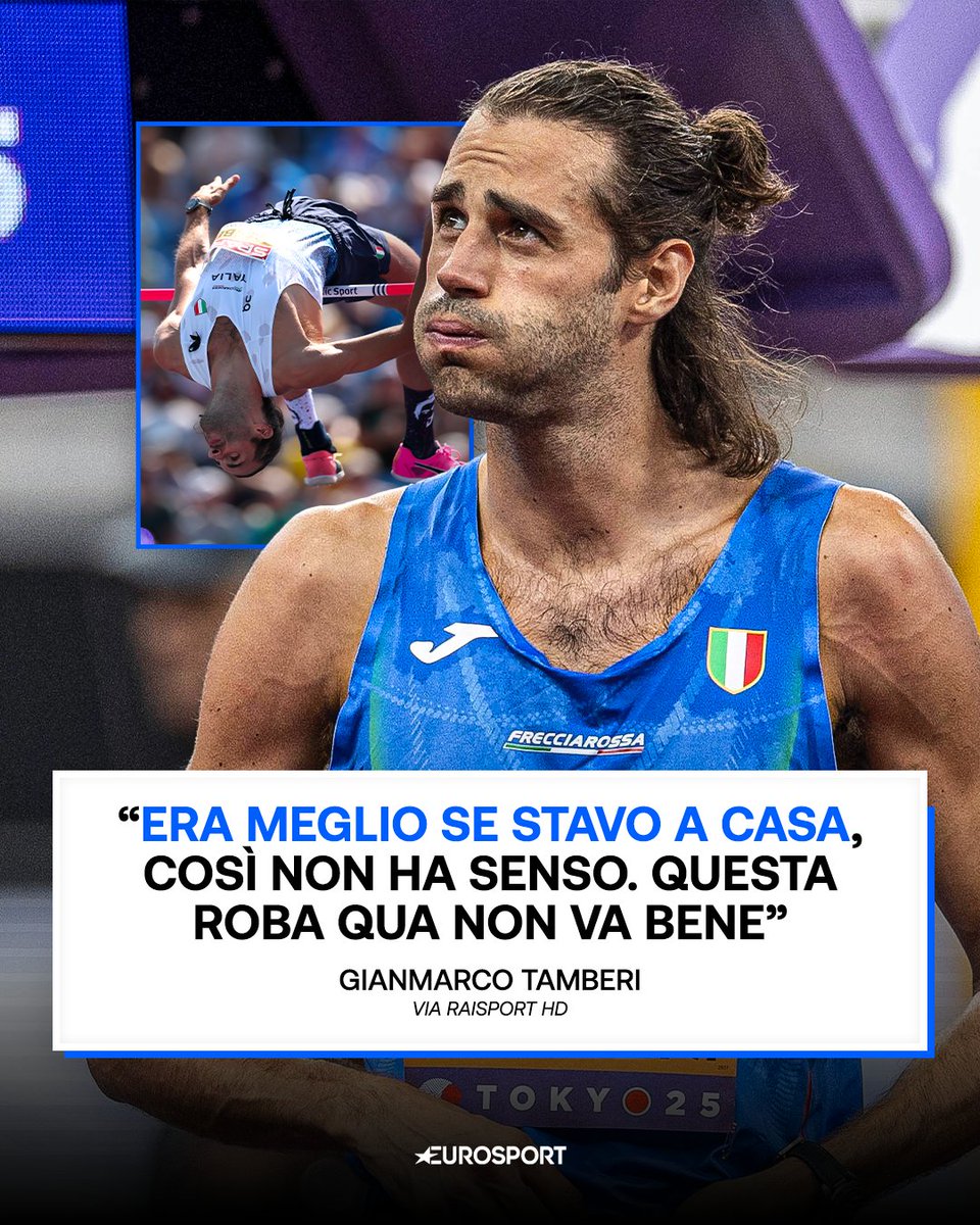 Eurosport_IT's tweet photo. Tamberi ha conquistato l’accesso alla finale del salto in alto agli Europei di atletica di Birmingham 2026 e non nasconde la propria insoddisfazione 👀

#EuropeanAthletics #Birmingham2026 #Tamberi https://t.co/TyocJDM3TC