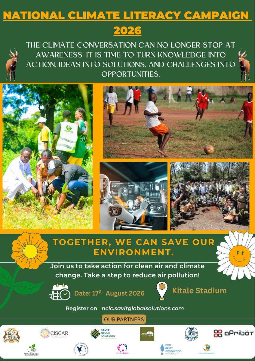 savitglobalsoln's tweet photo. 🌍 CLIMATE ACTION STARTS WITH YOU.

Awareness is the first step—but action creates change. Let’s protect our environment, embrace climate-smart solutions, create sustainable livelihoods.
🌱 Learn. Act. Innovate. Lead.

#NCLC2026 #ClimateAction #ClimateLiteracy #ClimateSmart #Gree https://t.co/0AueBq6Av2