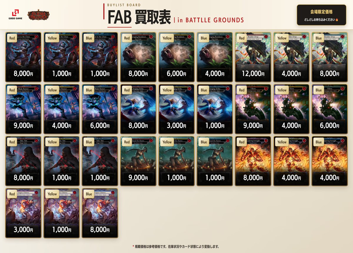 🔥 Flesh and Blood🔥 BATTLE GROUNDSに向けて、トーナメントパックの