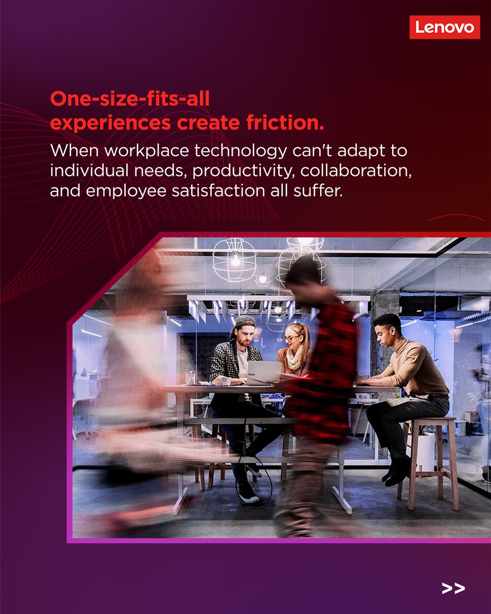 Lenovo_in's tweet photo. Many organizations still rely on workplace designed for everyone and optimized for no one.
Lenovo Care of One™ changes that by delivering personalized workplace experiences that adapt to each employee's way of working. 
#Lenovo #CareOfOne #EmployeeExperience #DigitalWorkplace https://t.co/BxJ9MEH9WR