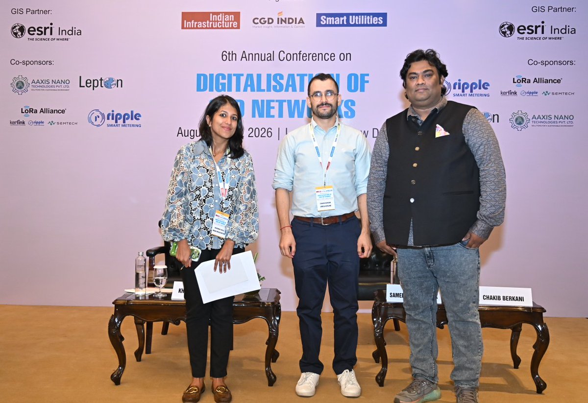 Indianinfra_mag's tweet photo. Sameer Ahmed Shaik, Product Head, Ripple Smart Metering Wireless, and Chakib Berkani, Vice-President, EMEIA, Kerlink, on during the technology showcase session at the 6th Annual Conference on Digitalisation of CGD Networks.

#DigitalisationOfCGDNetworks https://t.co/tNrHLDP362