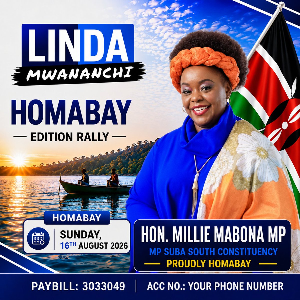 CaptainDominicO's tweet photo. Big Blow to Ruto as Hon. Millie Mabona Joins Linda Mwananchi and Is Set to Attend the Linda Mwananchi Homa Bay Mega Rally. https://t.co/nE4Fb58v1e