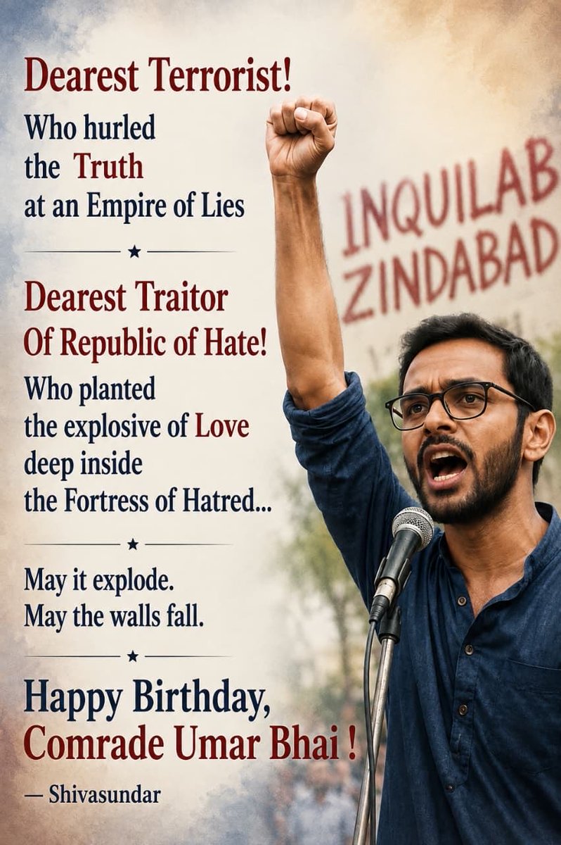 prakashraaj's tweet photo. To my Hero .. happy birthday dear #umarKhalid .. https://t.co/8wjxVP34Te